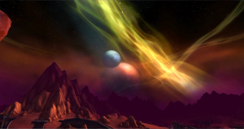 Alien Landscape with Aurora — Purple