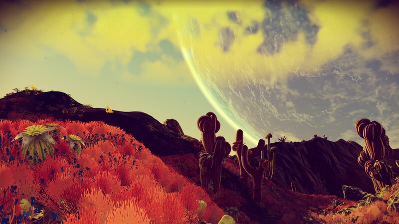 Alien Landscape with Cacti