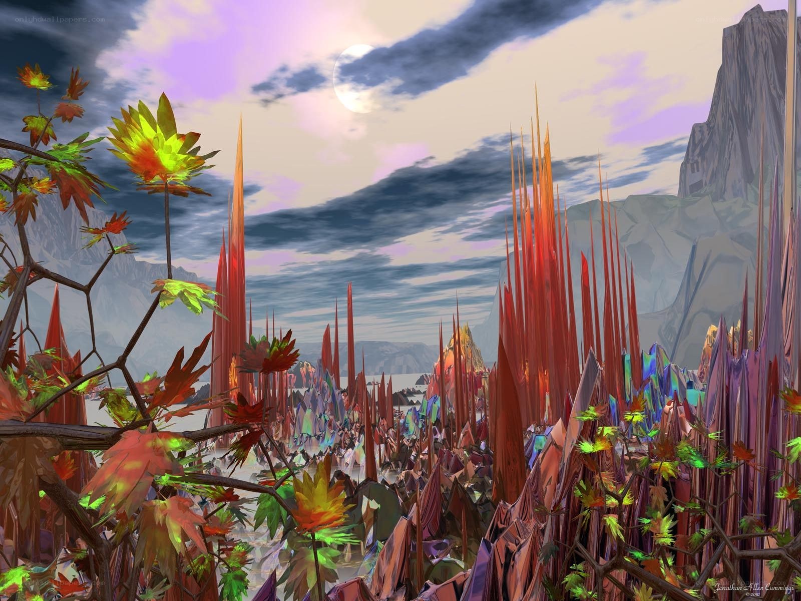 alien landscape with crystal spires