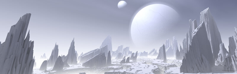 Alien Landscape with Crystals