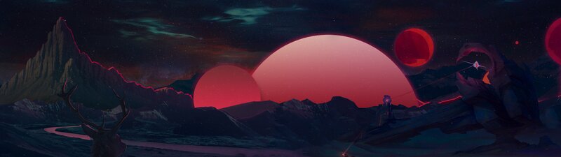 Alien Landscape with Deer