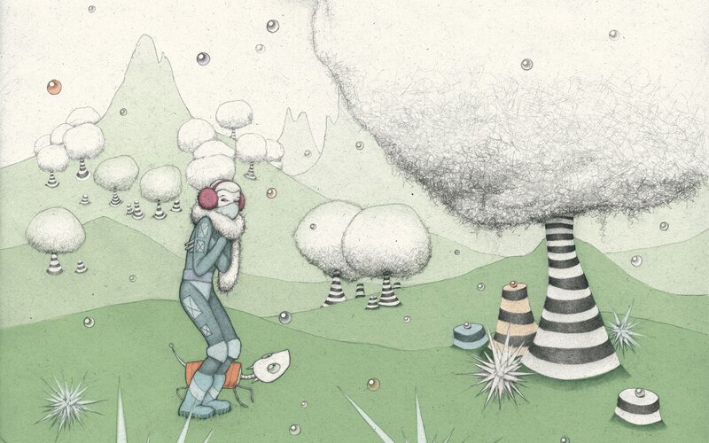 alien landscape with figure