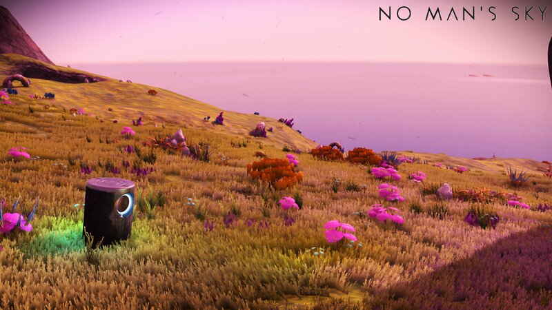 Alien Landscape with Flowers