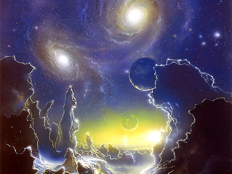 Alien Landscape with Galaxies