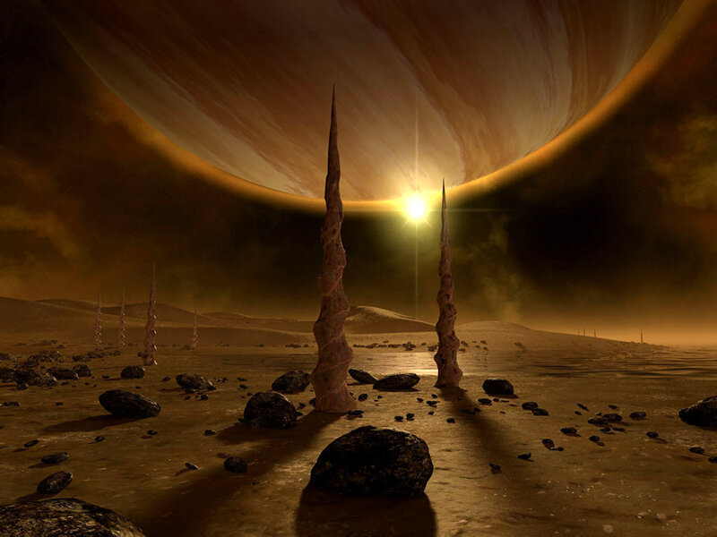 alien landscape with giant spires