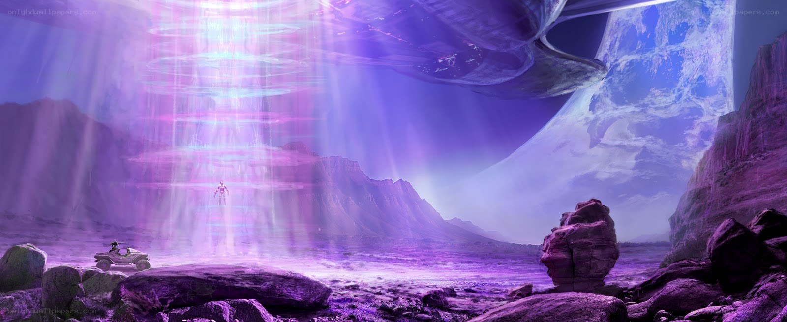 alien landscape with glowing portal