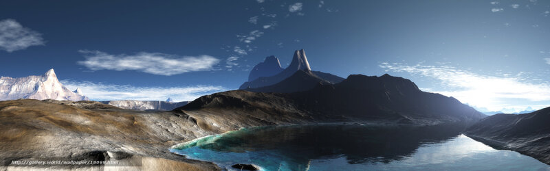 alien landscape with lake