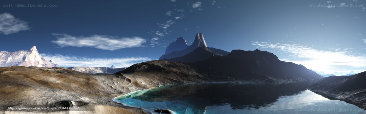 alien landscape with lake