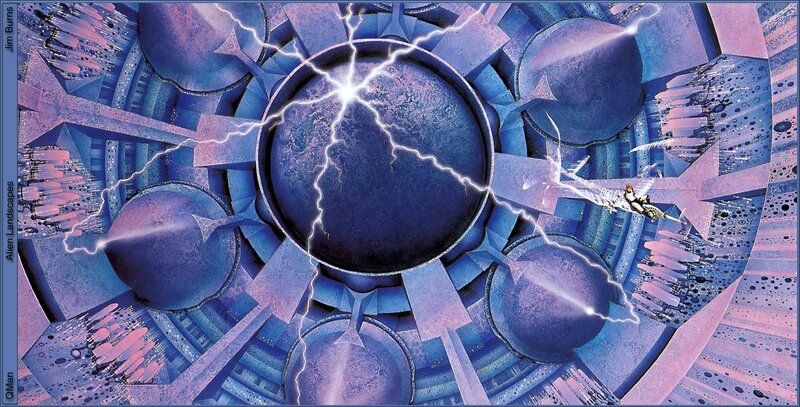 Alien Landscape with Lightning — Blue