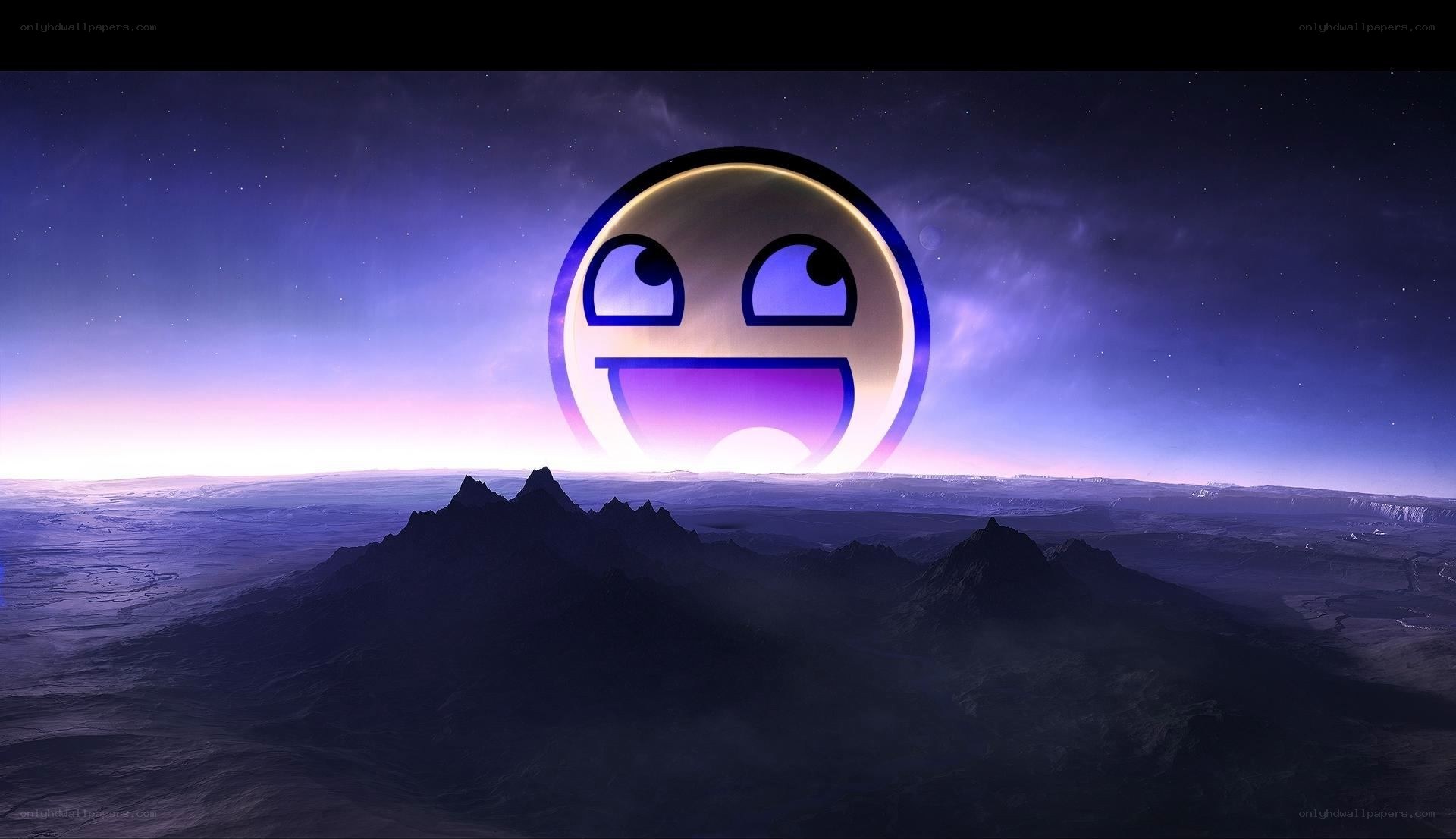 alien landscape with meme face