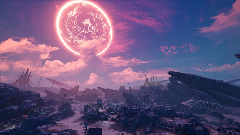 Alien Landscape with Moon — Purple, Dramatic, Night