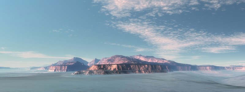 alien landscape with mountains