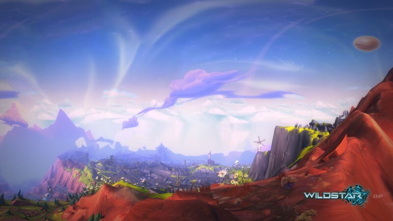 Alien Landscape with Mountains — Blue