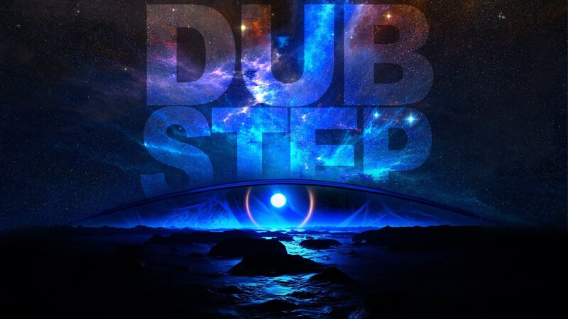 Alien Landscape with Nebula — Blue