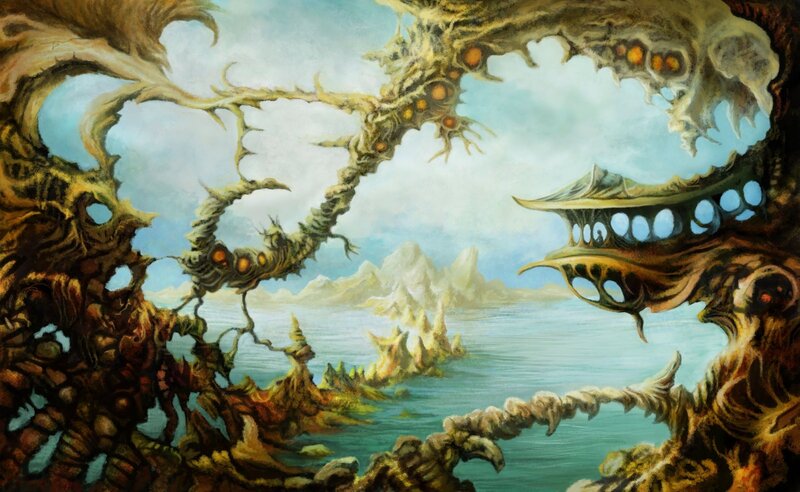 alien landscape with organic structures