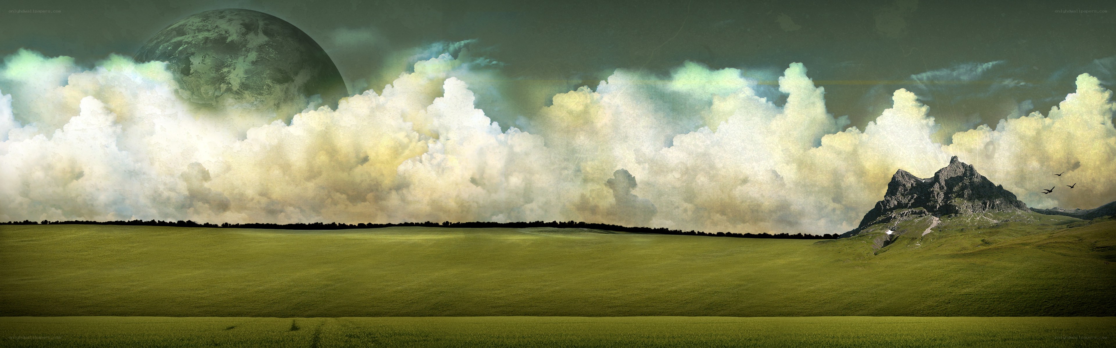 alien landscape with planet