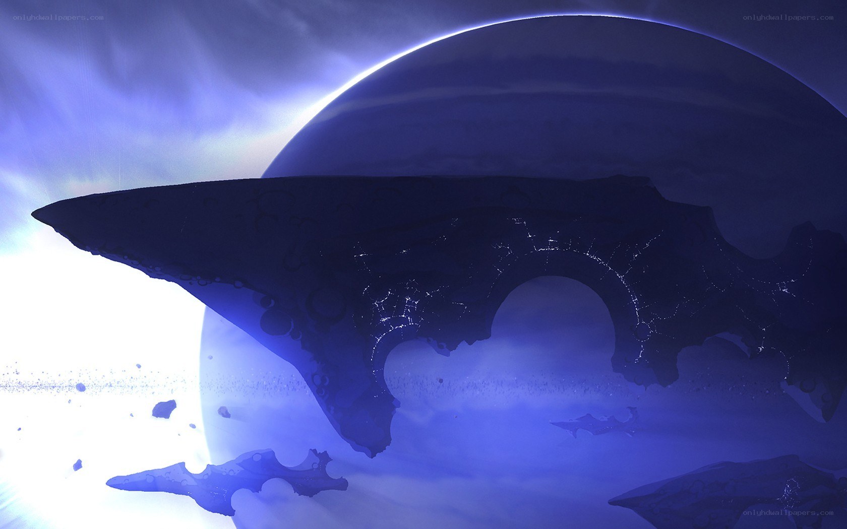 alien landscape with planet
