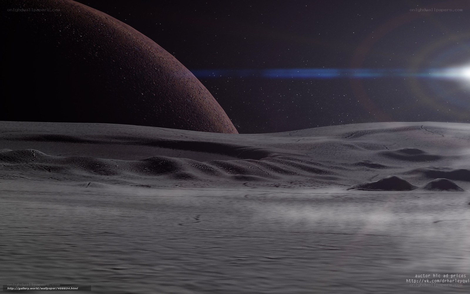 alien landscape with planet