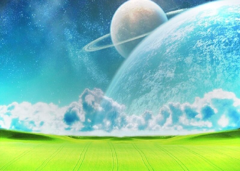 alien landscape with planets