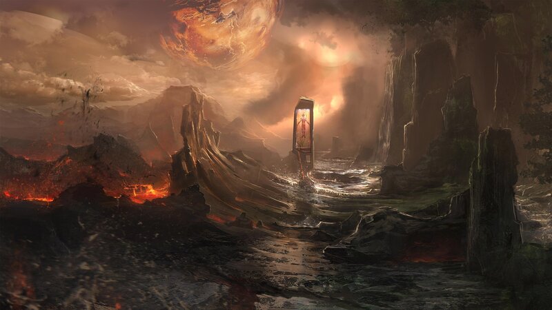 Alien Landscape with Portal