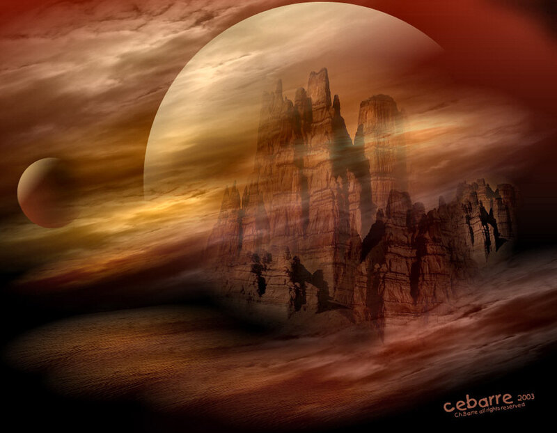 Alien Landscape with Rock Formations