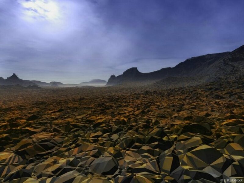 alien landscape with rocky terrain