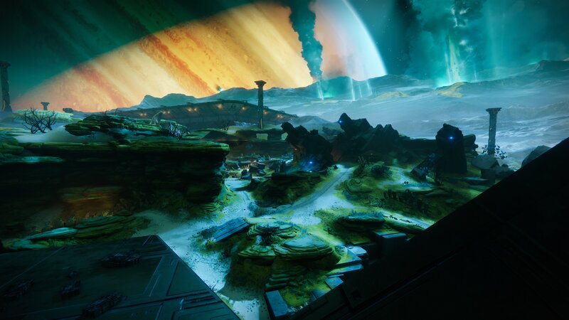 Alien Landscape with Ruins — Green