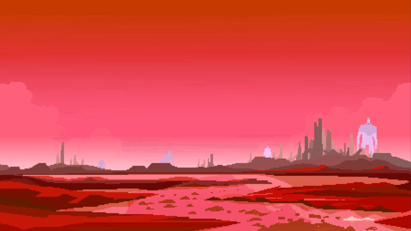 Alien Landscape with Ruins — Red