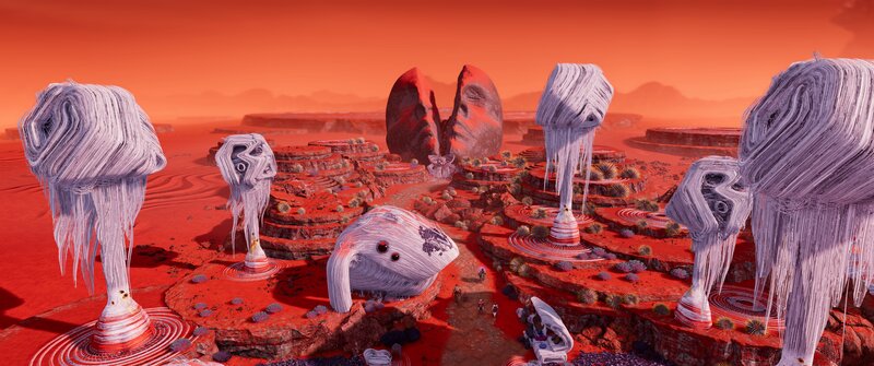 Alien Landscape with Sculptures