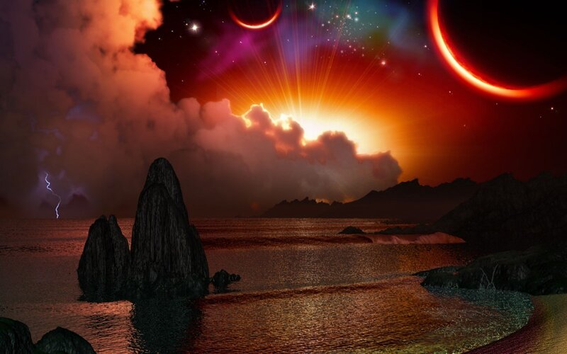 Alien Landscape with Sea