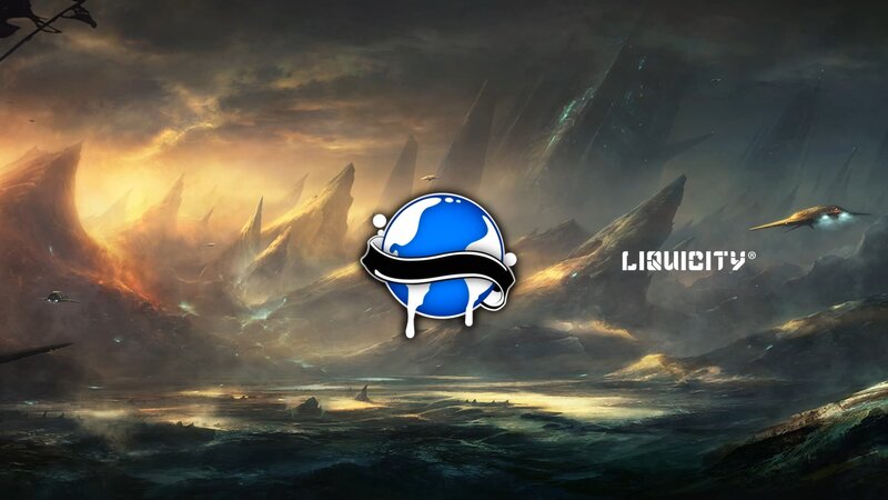 Alien Landscape with Ships — Blue, Dramatic
