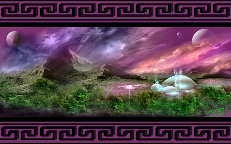 Alien Landscape with Spheres