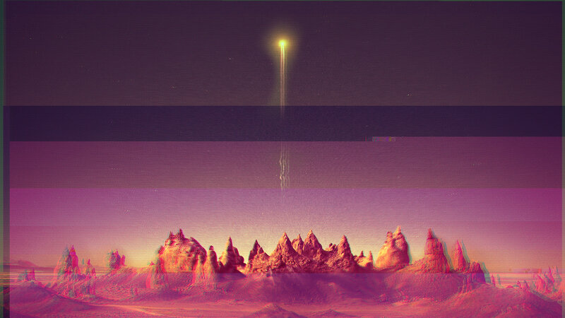 Alien Landscape with Spires — Purple