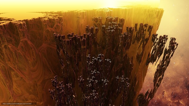 Alien Landscape with Spires — Yellow