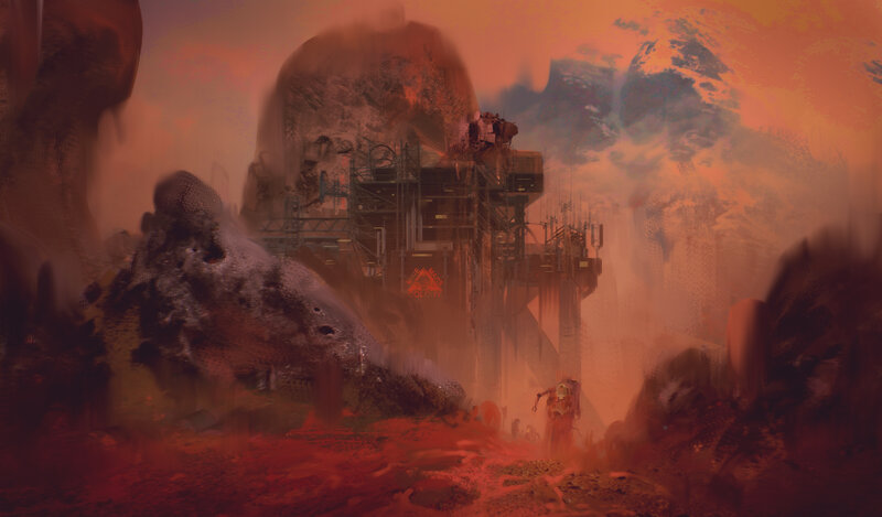 Alien Landscape with Structure