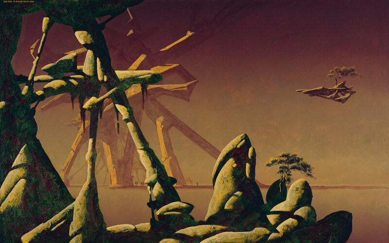 Alien Landscape with Structures — Brown