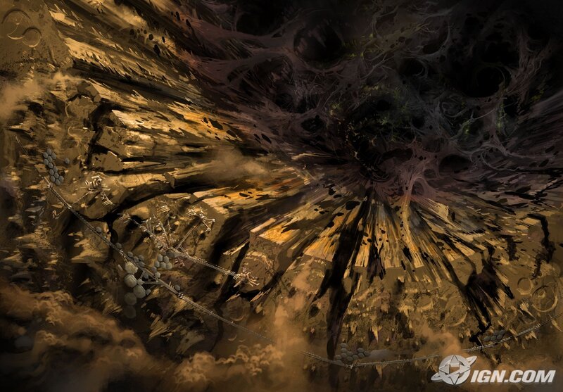 alien landscape with structures