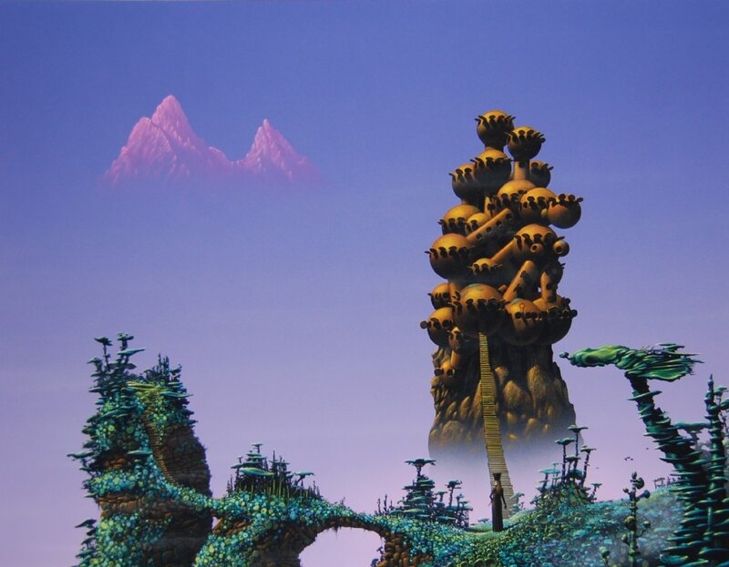 alien landscape with tower