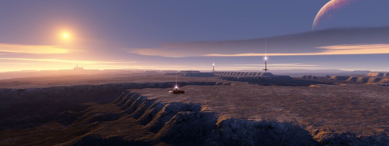 Alien Landscape with Towers
