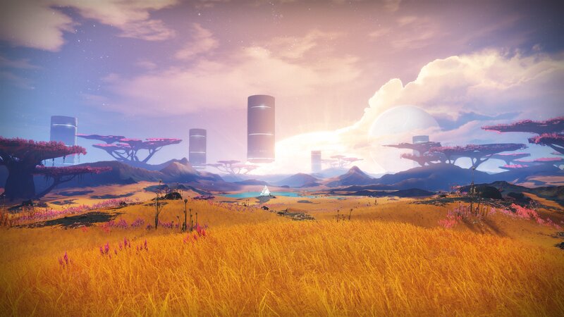 Alien Landscape with Towers — Yellow