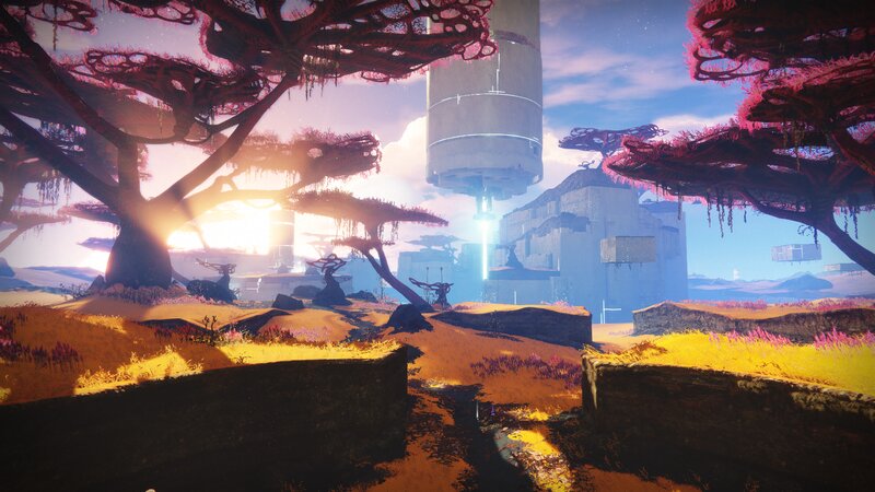 Alien Landscape with Trees — Purple