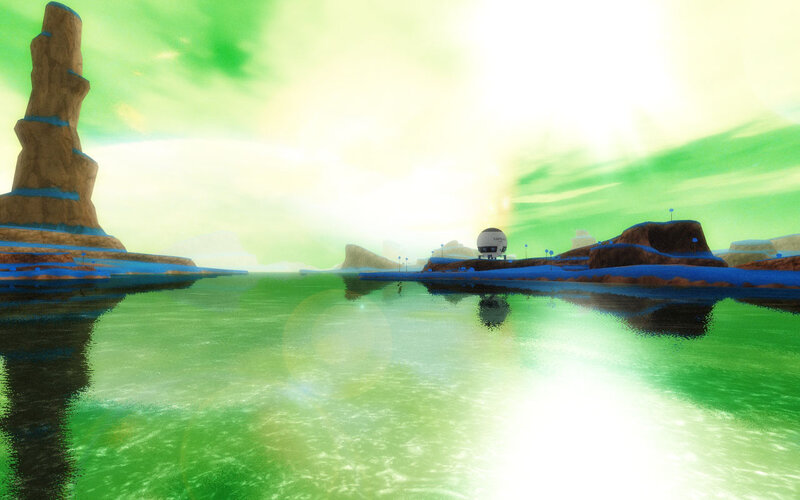 Alien Landscape with Water — Green