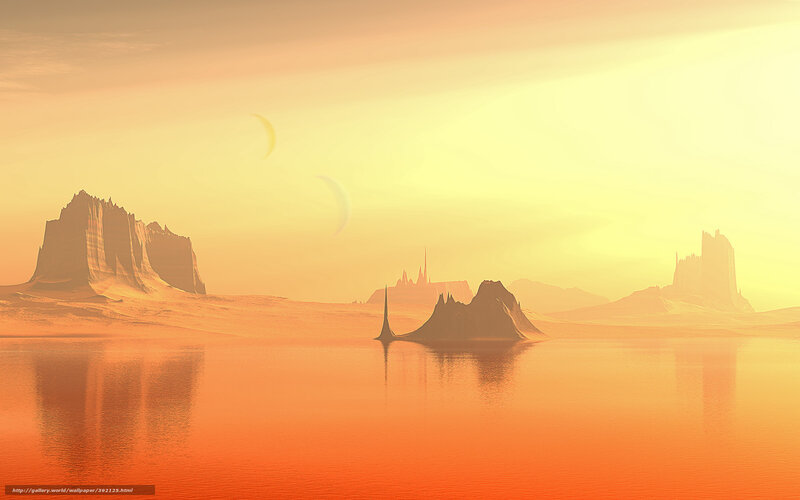 alien landscape with water