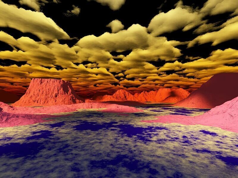Alien Landscape with Water — Yellow