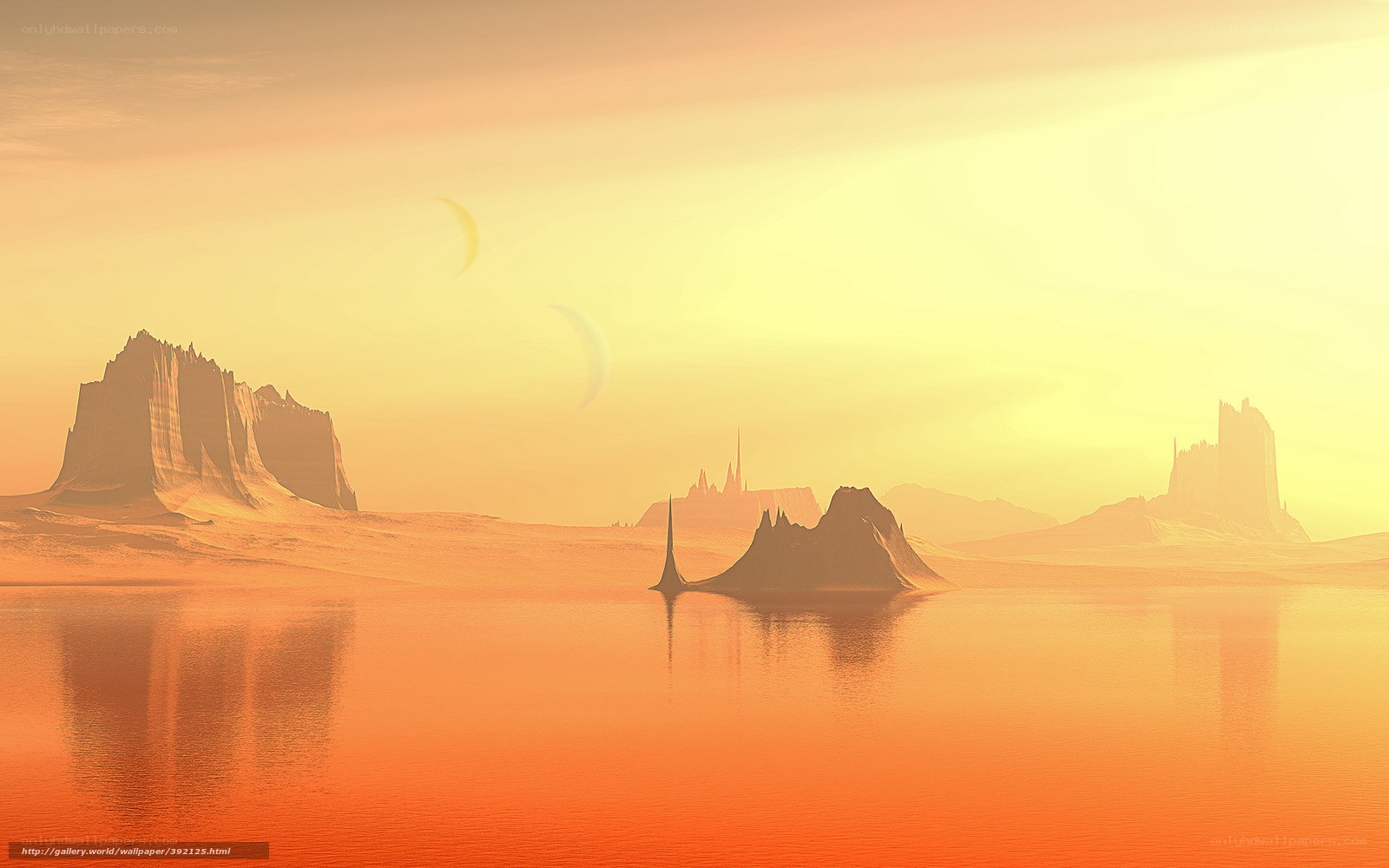 alien landscape with water