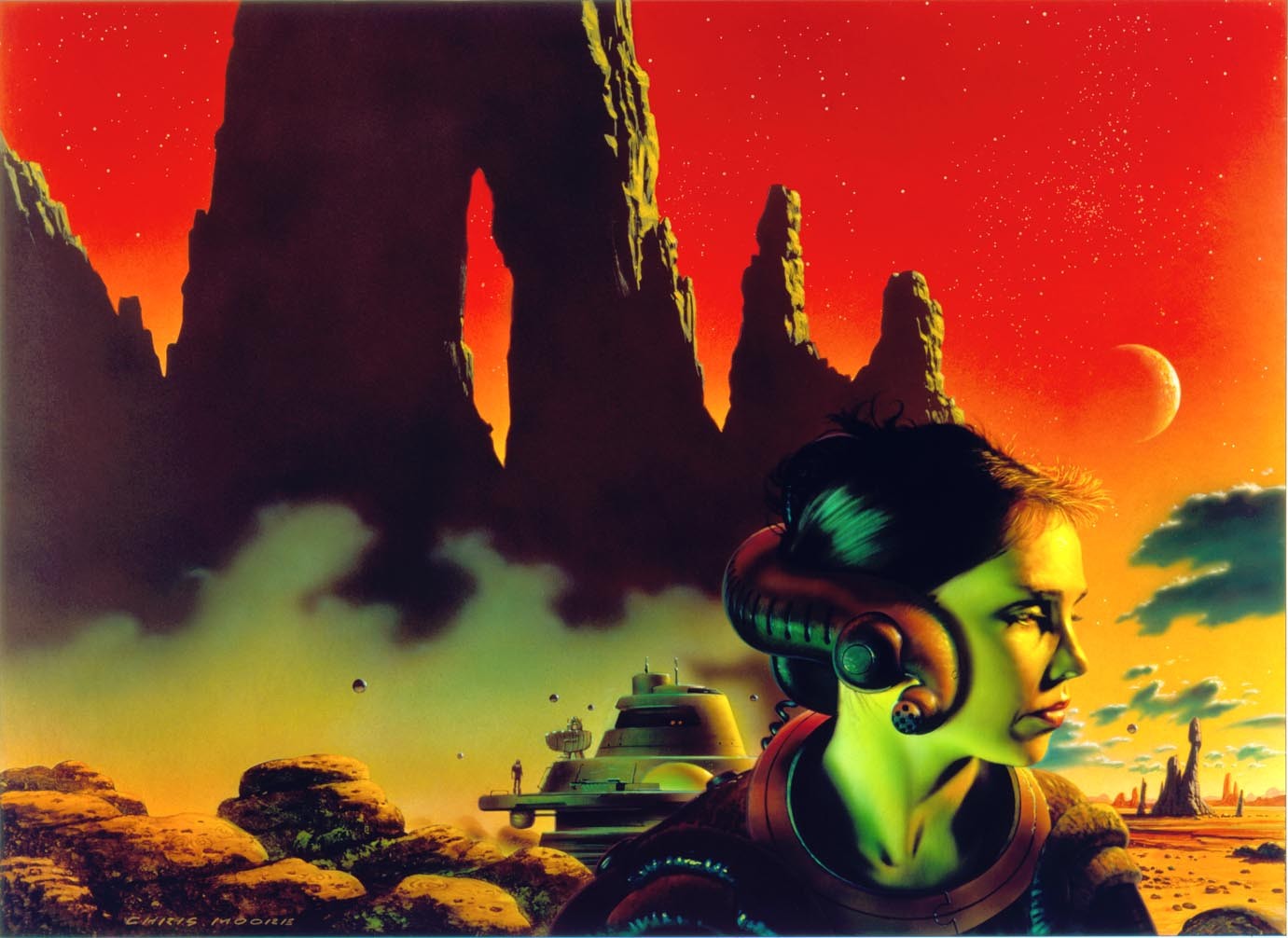alien landscape with woman