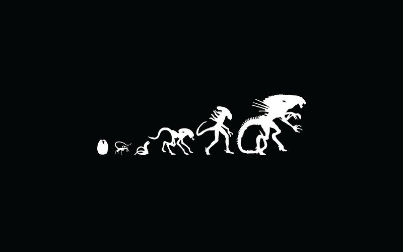 Alien Life Cycle — Black, Dark