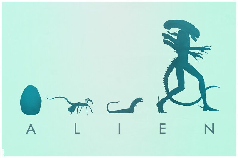 Alien Life Cycle — Teal, Dramatic