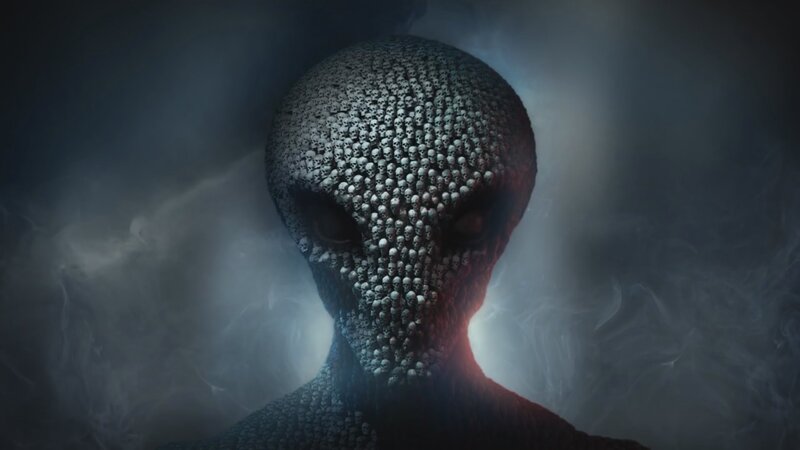 alien made of skulls