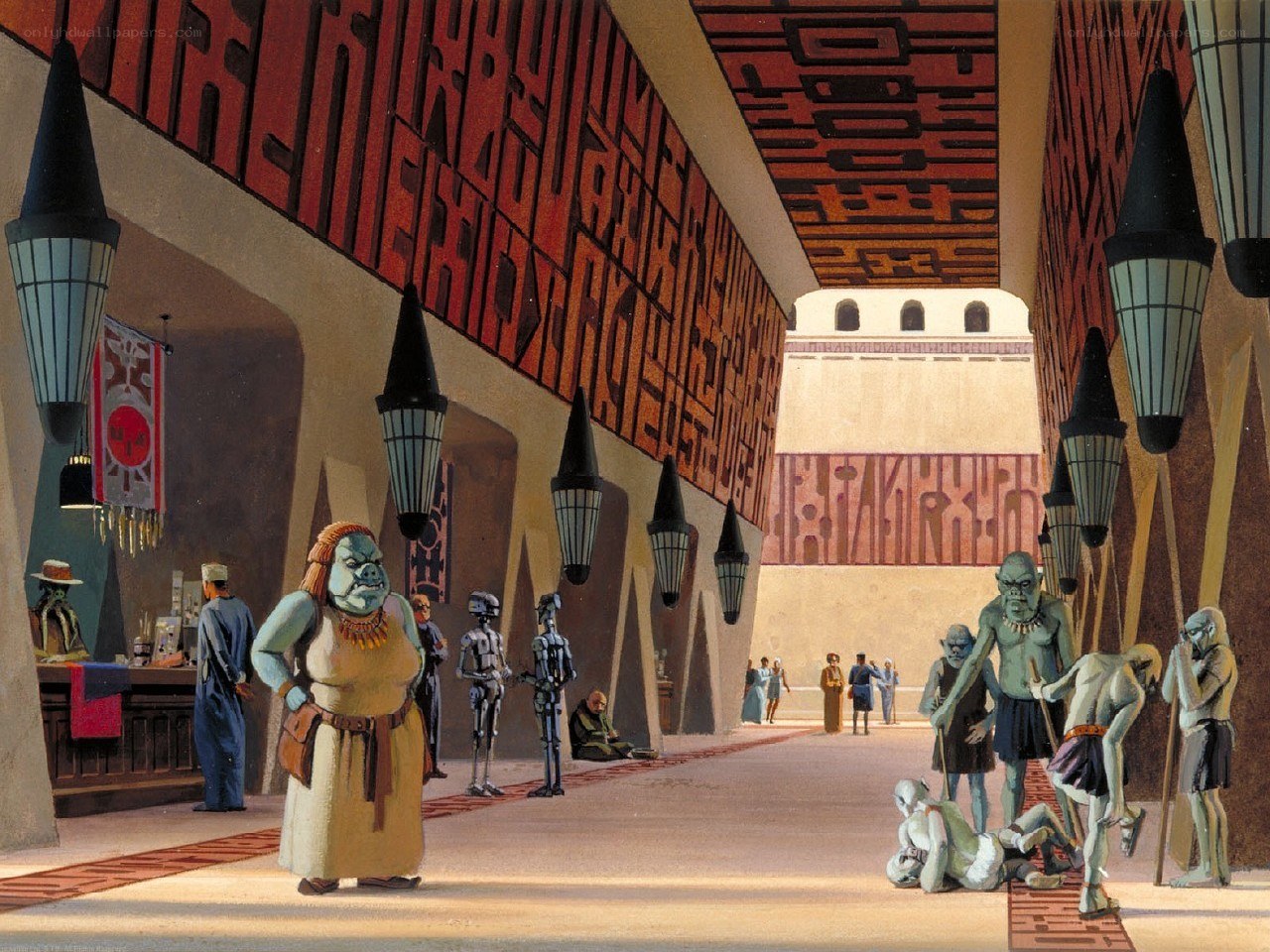 Alien market scene